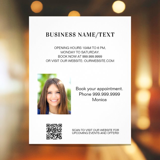 Photo qr code beauty salon makeup business flyer (Creator Uploaded)