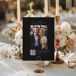 Photo QR Code Black Wedding Galery Card