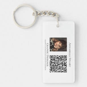 Photo QR code Business Company Large Keychain