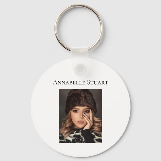 Photo QR code Business Company Large Keychain (Front)