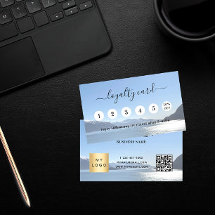 Photo qr code business logo loyalty card
