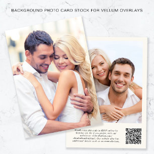 Photo QR Code Cream Background For Vellum Overlay Invitation