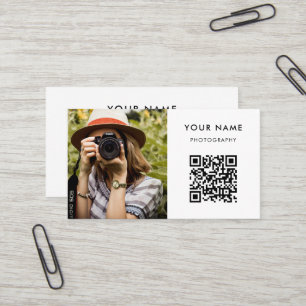 Photo QR Code, Photographer Photography Business C Business Card