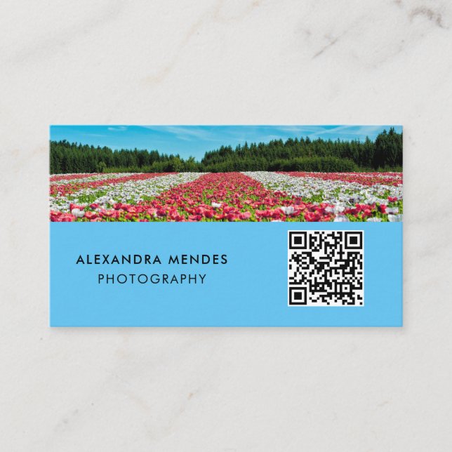 Photo QR Code, Photographer Photography Business Card (Front)