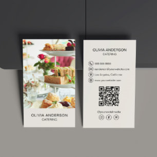 Photo QR Code Social Media Catering Business Card