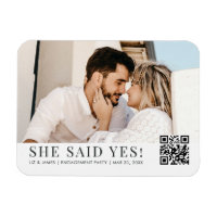 Photo QR Code Trendy Engagement Party Invitation