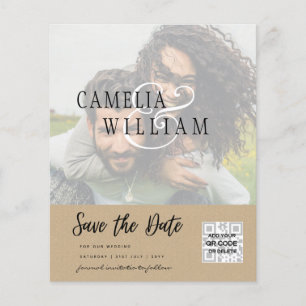 Photo QR Scanning Code Save Dates BUDGET Mixed Col Flyer