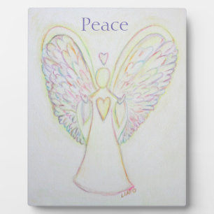 Photo Rainbow Hearts Angel Peace Art Plaque personnalisé