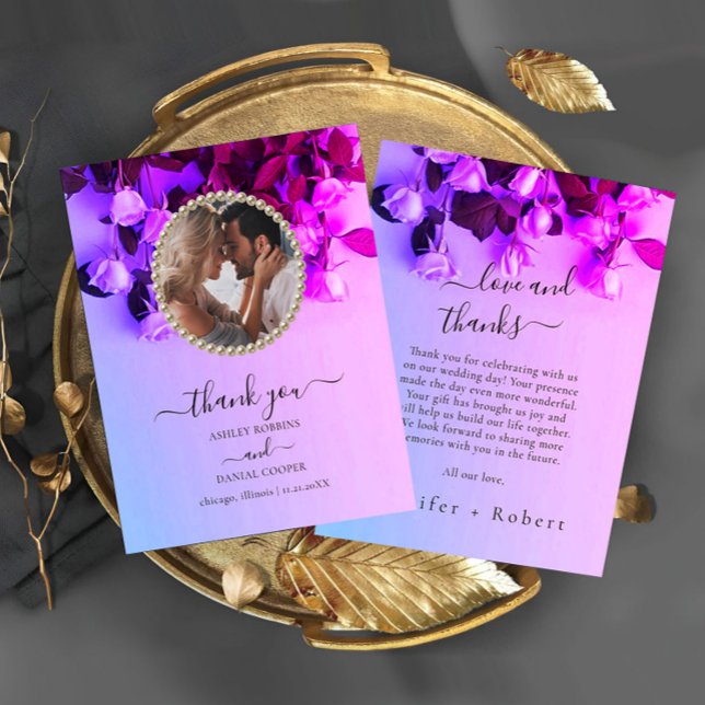 Photo Rainbow Mariage Carte de remerciements (wedding thank you card)