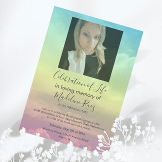Photo Rainbow Sk Transparency Celebration of Life  Invitation