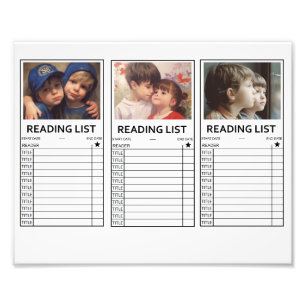 Photo Reading List Bookmark Print