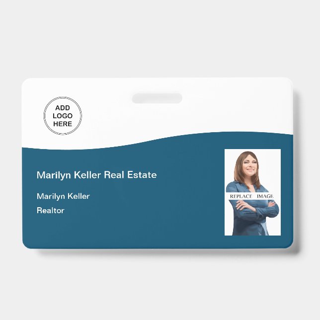 Photo Real Estate Logo Template Name Badge (Front)