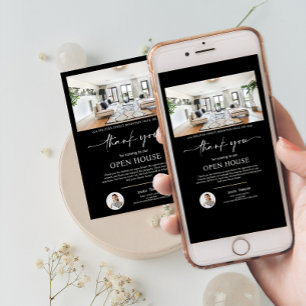 Photo Real Estate Open House Script Thank You Card