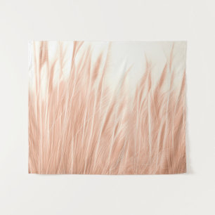 Photo Realistic Pampas Grass Blush Minimal Tapestry
