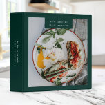 Photo Recipe Collection Dark Green Minimal Modern Binder<br><div class="desc">A minimalist elegant photo recipe binder featuring a large photo on a dark green background with modern typography. The perfect versatile recipe binder to present your recipes!</div>