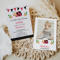 Photo Red Black Our Little Ladybug 1st Birthday