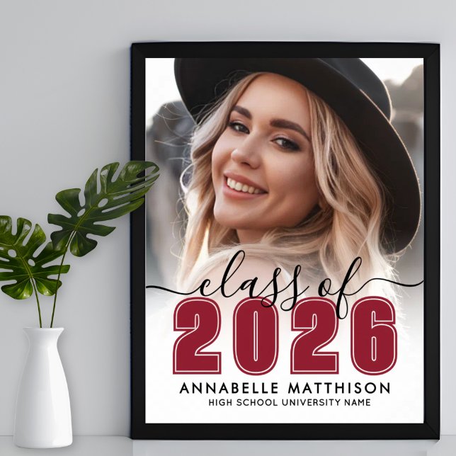 Photo Red Graduation Party Sign (Photo Red Graduation Party Sign)