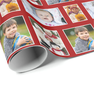 Photo Red Holiday Wrapping Paper