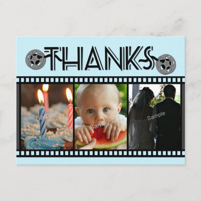 Photo Reel Any Occasion Thanks 3 Photo Card (Front)
