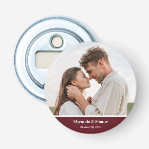 Photo Rehearsal Dinner Burgundy Bottle Opener