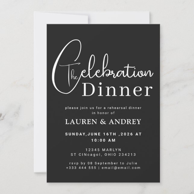 Photo Rehearsal Dinner Invitation (Front)