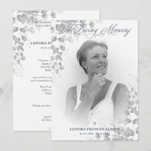 Photo Remembrance Service Dear Ones in Black White Card