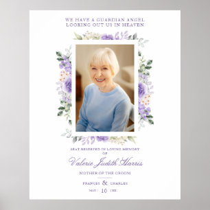 Photo Remembrance Wedding Dear Ones Purple Shades  Poster