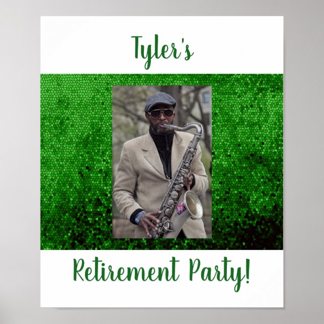 Photo retirement custom party celebration red poster (Front)
