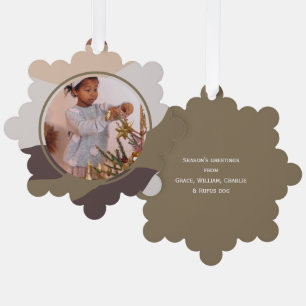 Photo Retro Abstract Personalized Christmas Ornament Card