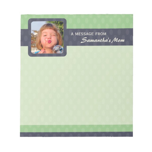 Photo Retro Ovals Petit Bloc-notes maman - Moss (Devant)