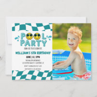   PHOTO RETRO SMILEY FACE POOL PARTY 