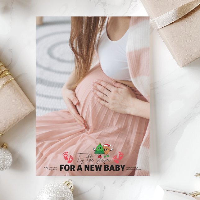 Photo Retro Tis The Season Pregnancy Announcement (Creator Uploaded)