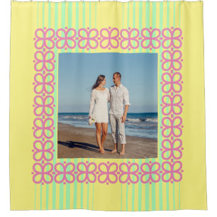 Photo retro yellow shower curtain