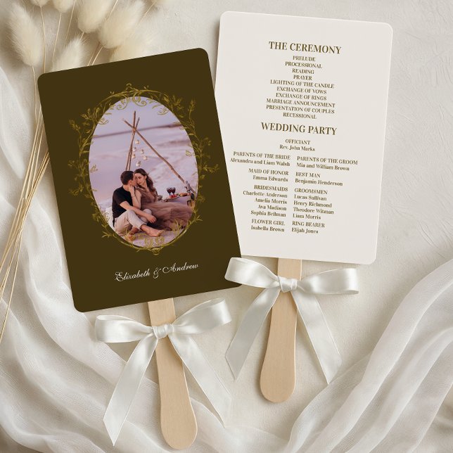 Photo Rococo Floral Antique Frame Wedding Hand Fan (Creator Uploaded)