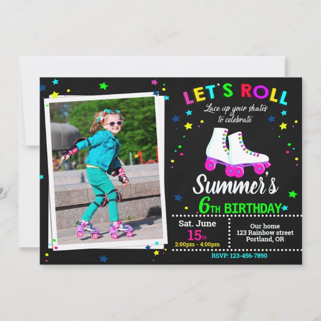 Photo Roller Patinage invitation anniversaire Sk8  (Devant)