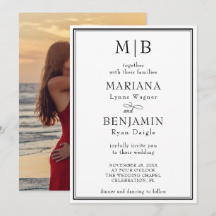Photo Romantic Modern Classic Wedding Invitation