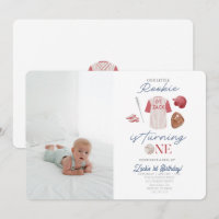 Photo Rookie Baseball Uniform Boys 1st Birthday