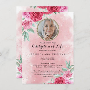 Photo Roses Celebration of Life Invitation
