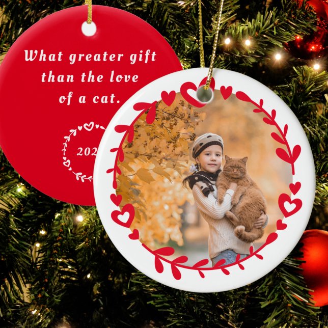 Photo rouge et citation ornement de Noël (Créateur téléchargé)