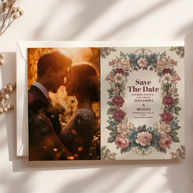 Photo Royal Victorian Whimsical Floral Wedding  Save The Date (Creator Uploaded)