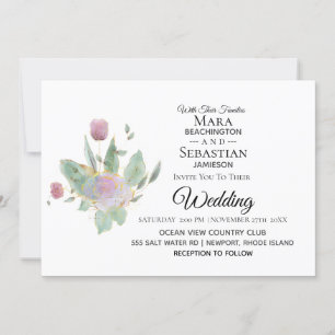 *~* Photo  RSVP - QR ROSE BOUQUET Wedding AR12 Invitation