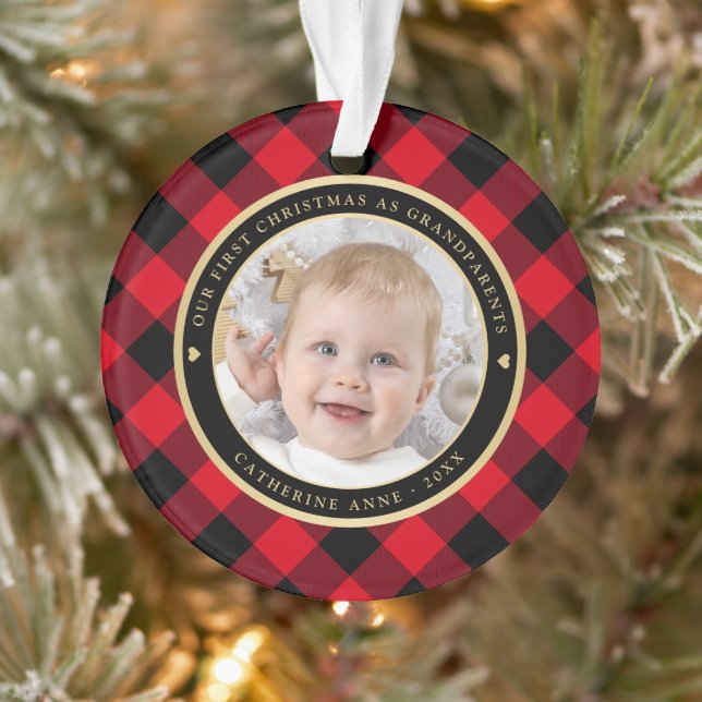 Photo Russe Black Plaid First Grand-parents Photo (Arbre)