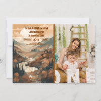 Photo Rustic Mountain Forest 1st Birthday