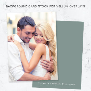 Photo Sage Green Background For Vellum Overlay Invitation