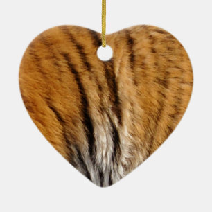 Photo-sampled Tiger Stripes Big Cat Wildlife Ceramic Ornament