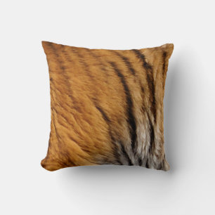 Photo-sampled Tiger Stripes Big Cat Wildlife Throw Pillow