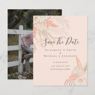 Photo Save Dates PAMPAS GRASS Terracotta