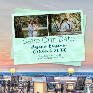 Photo Save Our Date Beach Glass Green Save The Date