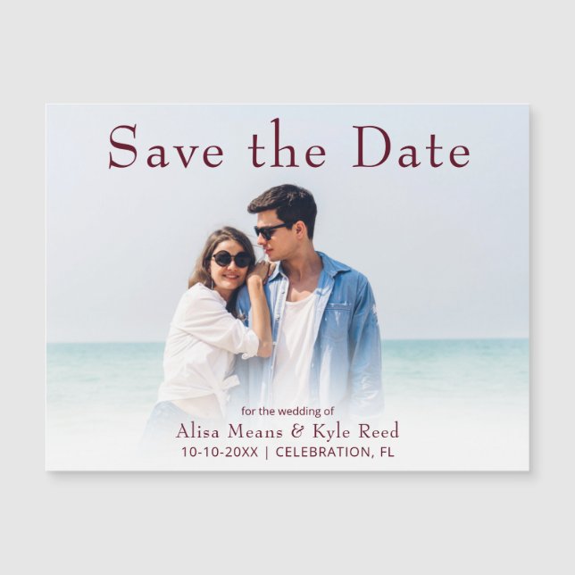 Photo Save the Date Announcement Magnet (Front)
