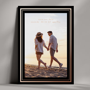 photo save the date black elegant frames rose gold